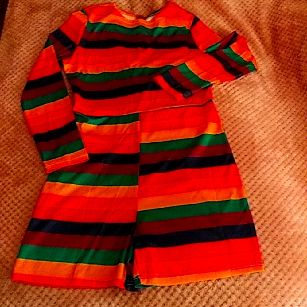 Rainbow One Piece Short Jumpsuit. Size L